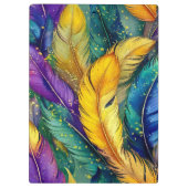 Waterverf Mardi Gras Feather naadloos patroon Klembord (Achterkant)