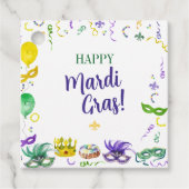 Waterverf Mardi Gras Feestobjecten Bedankjes Labels (Voorkant)