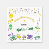 Waterverf Mardi Gras Feestobjecten Servet (Voorkant)