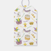 Waterverf Mardi Gras King Cake Cadeaulabel (Achterkant)