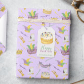 Waterverf Mardi Gras King Cake Cadeaulabel