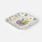 Waterverf Mardi Gras Mask gepersonaliseerd Papieren Bordje (Gebogen)