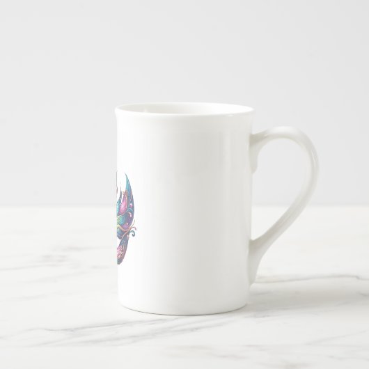 waterverf Mardi Gras maskercarnaval Porselein Kop (Rechts)