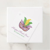 Waterverf Mardi Gras Maskers King Cake Crown Bedankjes Labels (In situ)