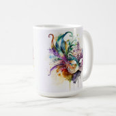 WATERVERF MARDI GRAS MASKS & FEATHERS KOFFIEMOK (Voorkant rechts)