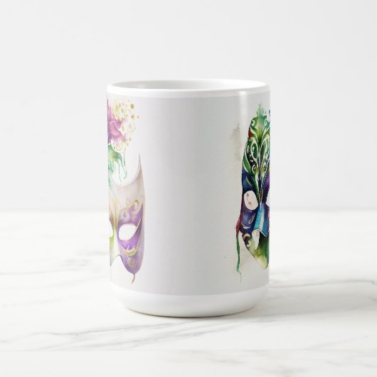 WATERVERF MARDI GRAS MASKS & FEATHERS KOFFIEMOK (Center)