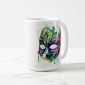 WATERVERF MARDI GRAS MASKS & FEATHERS KOFFIEMOK (Voorkant rechts)