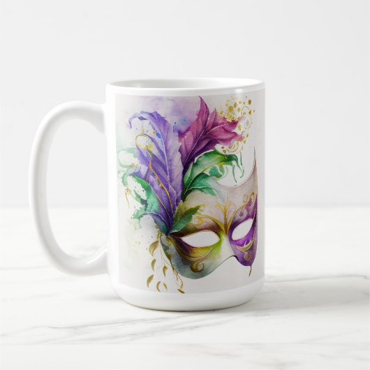 WATERVERF MARDI GRAS MASKS & FEATHERS KOFFIEMOK (Links)