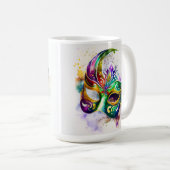 WATERVERF MARDI GRAS MASKS & FEATHERS KOFFIEMOK (Voorkant rechts)