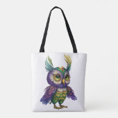 WATERVERF MARDI GRAS OWL BIRD TOTE BAG (Achterkant)