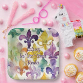 Waterverf Mardi Gras Papieren Bordje (Feest)