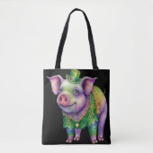 WATERVERF MARDI GRAS PINK PIG TOTE BAG (Voorkant)