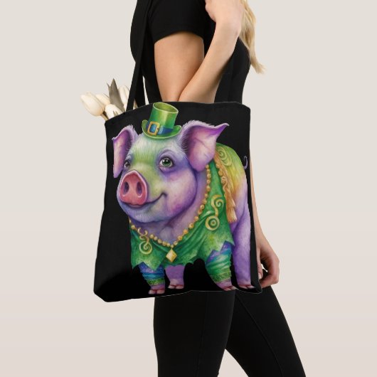 WATERVERF MARDI GRAS PINK PIG TOTE BAG (Dichtbij)