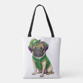 WATERVERF MARDI GRAS PUG DOG TOTE BAG (Achterkant)