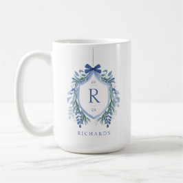 Waterverf maretak crest monogram koffiemok