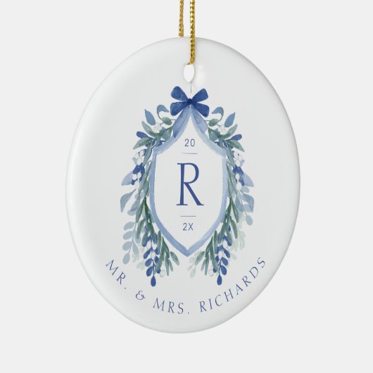 Waterverf maretak crest monogram Ornament (Rechts)