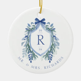 Waterverf maretak crest monogram Ornament