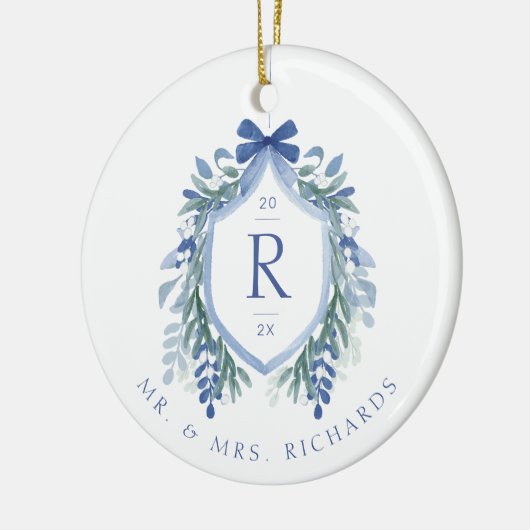 Waterverf maretak crest monogram Ornament (Links)