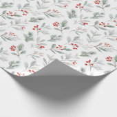 Waterverf maretak en Holly Christmas Cadeaupapier (Hoek)