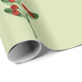 Waterverf maretak met rode bessen kerst cadeaupapier (Rol Hoek)