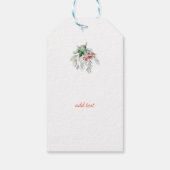 Waterverf maretak vrolijk kerstfeest cadeaulabel (Achterkant)