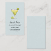 Waterverf Margarita bartender, Mixoloog Busines Visitekaartje (Voorkant / Achterkant)