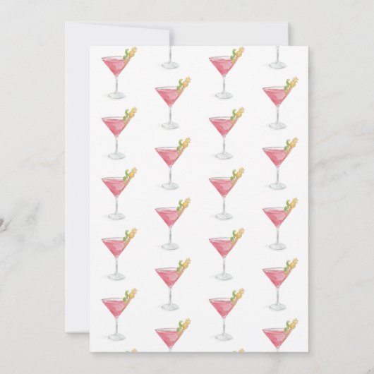 Waterverf Margarita Cocktail Party Uitnodiging (Achterkant)