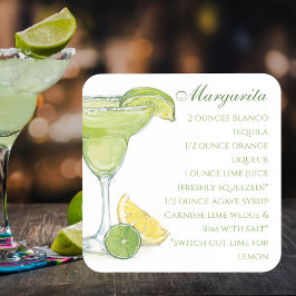 Waterverf Margarita Cocktail Recept Bier Onderzetter