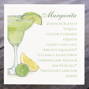 Waterverf Margarita Cocktail Recept Drank Zomer Servet