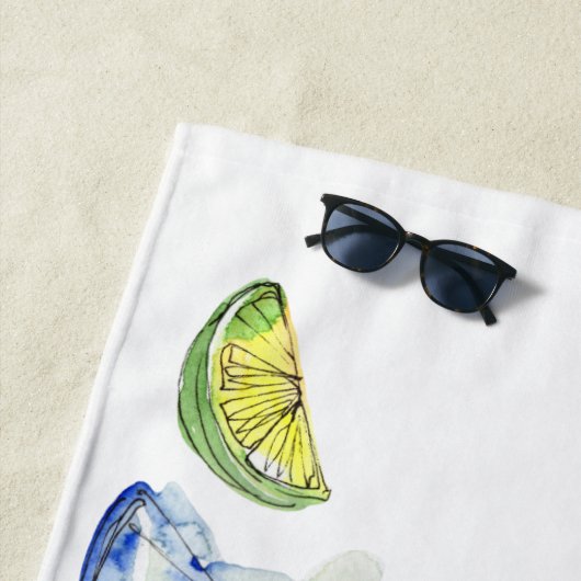 Waterverf Margarita Cocktail Zomer Strandlaken (In situ)