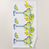 Waterverf Margarita Cocktail Zomer Strandlaken (Voorkant)