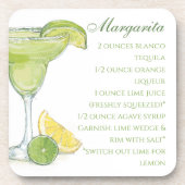Waterverf Margarita Cocktailrecept Waterverf Bier Onderzetter (Voorkant)