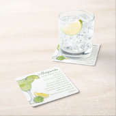 Waterverf Margarita Cocktailrecept Waterverf Kartonnen Onderzetters (Insitu)