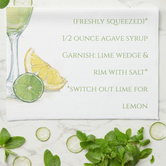 Waterverf Margarita Cocktailrecept Waterverf Theedoek (Gevouwen)