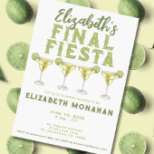 Waterverf Margarita Final Fiesta Bachelorette Kaart