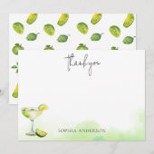 Waterverf Margarita Limoen Vrijgezellenfeest Bedankkaart (Voorkant / Achterkant)