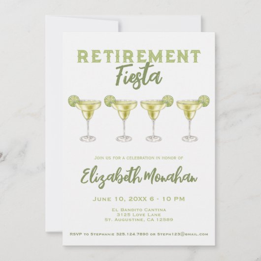 Waterverf Margarita Pensioen Fiesta Pensioen Kaart (Voorkant)