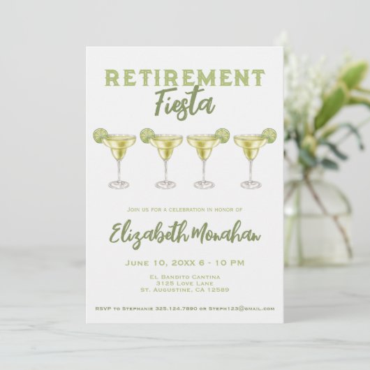 Waterverf Margarita Pensioen Fiesta Pensioen Kaart (Staand voorkant)