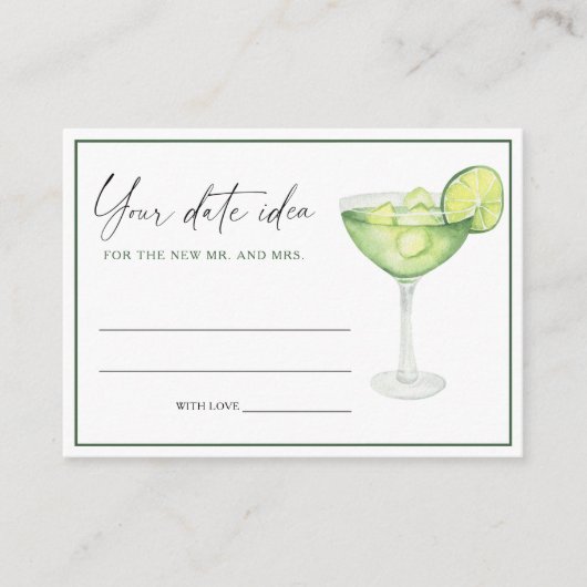 Waterverf Margarita Vrijgezellenfeest Ideeën Datum Informatiekaartje (Voorkant)
