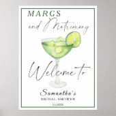 Waterverf Margarita Vrijgezellenfeest Welkom Poster (Voorkant)