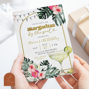 Waterverf Margaritas bij het Zwembad Tropisch Fees Kaart