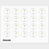 Waterverf Margs en Huwelijk Bruidsdouche  Ronde Sticker (Vel)