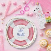 Waterverf mariene reddingsboei - baby shower papieren bordje (Feest)