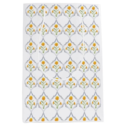 Waterverf Marigold en Trellis Medium Cadeauzakje (Voorkant)