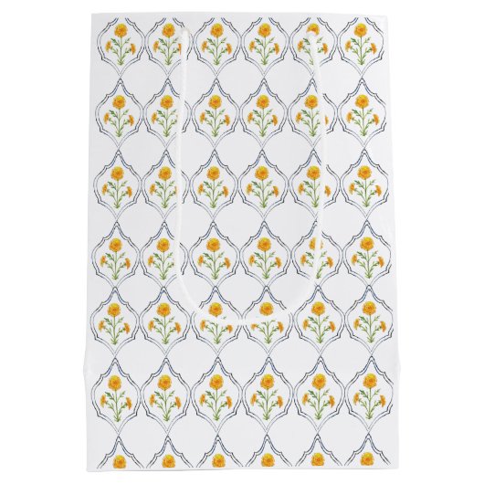 Waterverf Marigold en Trellis Medium Cadeauzakje (Achterkant)