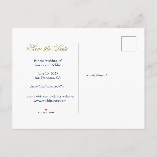 Waterverf Marigold Photo Save the Date Aankondigingskaart (Achterkant)