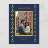 Waterverf Marigold Photo Save the Date Aankondigingskaart (Voorkant)