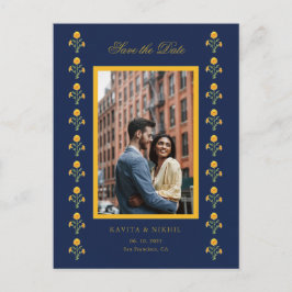 Waterverf Marigold Photo Save the Date Aankondigingskaart