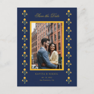 Waterverf Marigold Photo Save the Date Aankondigingskaart