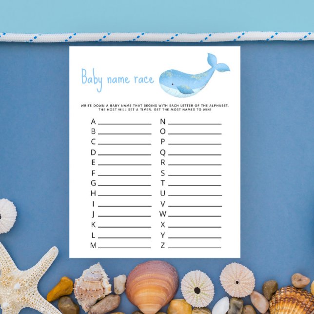 Waterverf Marine - Baby naam race spel (Creator heeft geüpload)